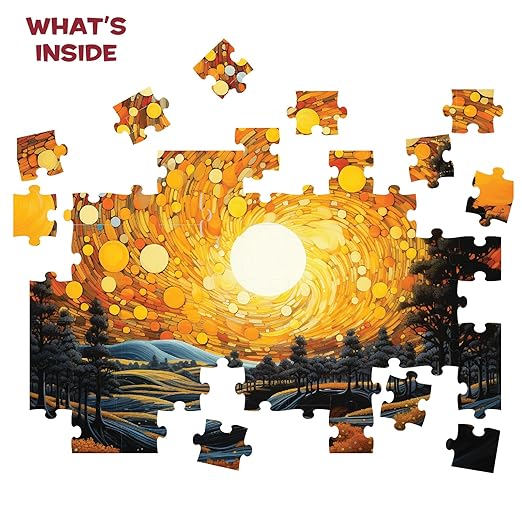 Bright Sunset Jigsaw Puzzle Game for Kids, 300 Pieces, Educational, Learning & Development, Fun Activity Toy for Childrens, Gift Set for Kid