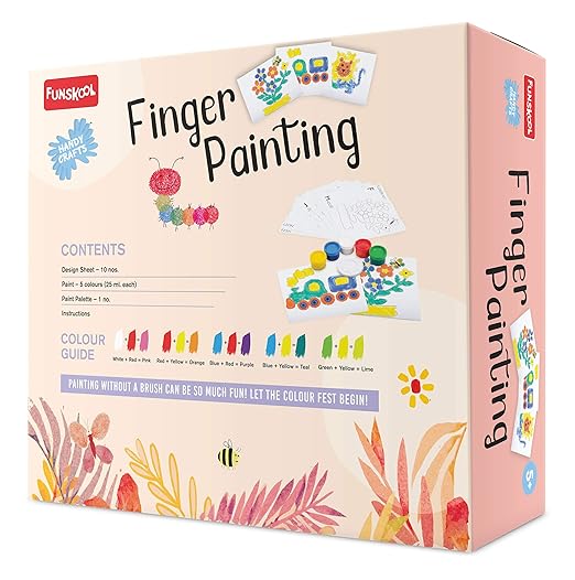 Finger Painting Kit, DIY Kit, Art and Craft Set for Kids, Learning, Fun & Engaging Activity for Childrens, Multicolour, Gift Set for Kids, Age 5+ Years