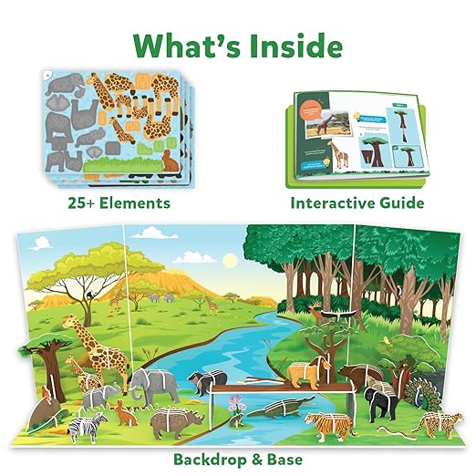 My World - Amazing Animals, STEM Building Playset & Learning Toy for Preschool Kids, Gifts for Ages 3 to 7