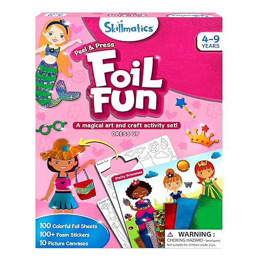 Foil Fun - Dress Up, No Mess Art for Kids, Craft Kits & Supplies, DIY Creative Activity, Travel Toys, Gifts for Girls & Boys Ages 4, 5, 6, 7, 8, 9, Travel Toys,Multicolor