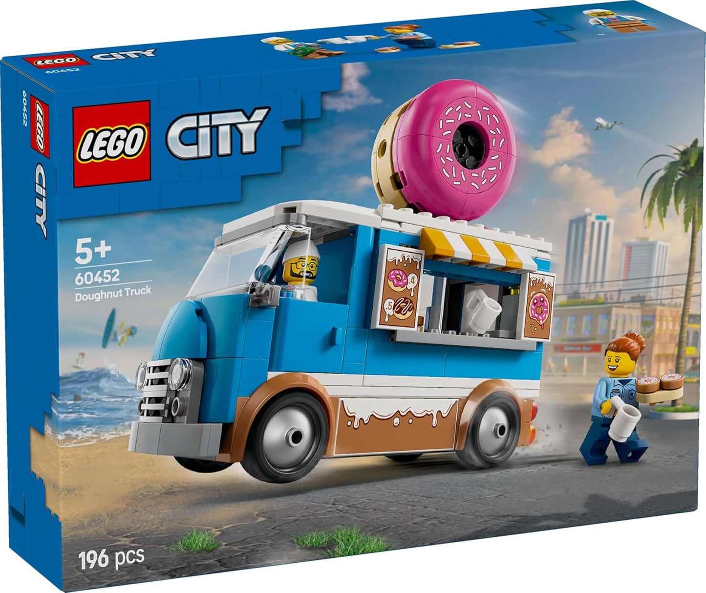 LEGO City Donut Truck Playset Vendor Vehicle Toy for Kids Aged 5 and up 60452 Building Blocks Toys for 5+
