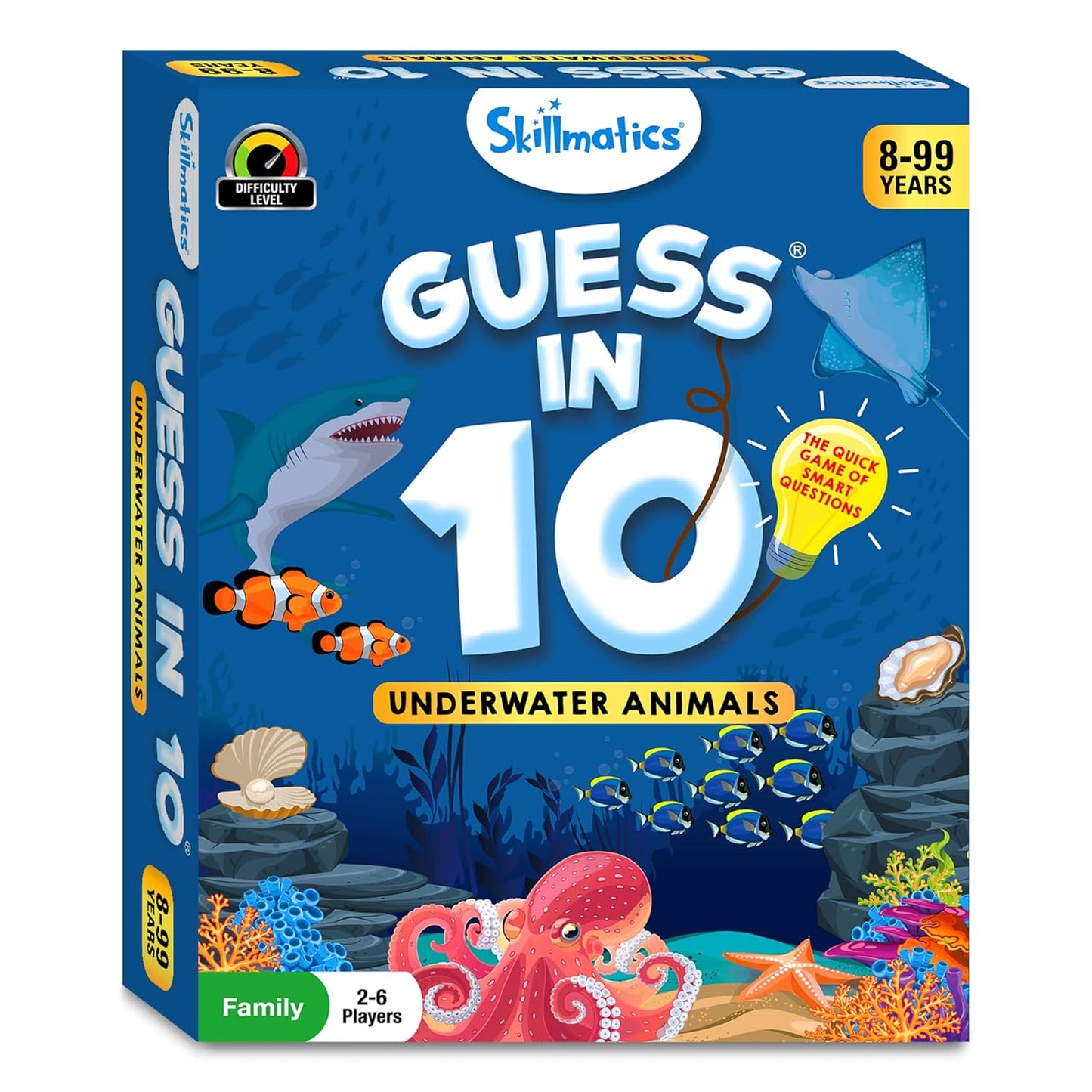 Guess in 10 Underwater Animals, Perfect for Boys, Girls, Kids, and Families Who Love Card Games, Toys, Board Games, Gifts for Ages 8, 9, 10 and Up