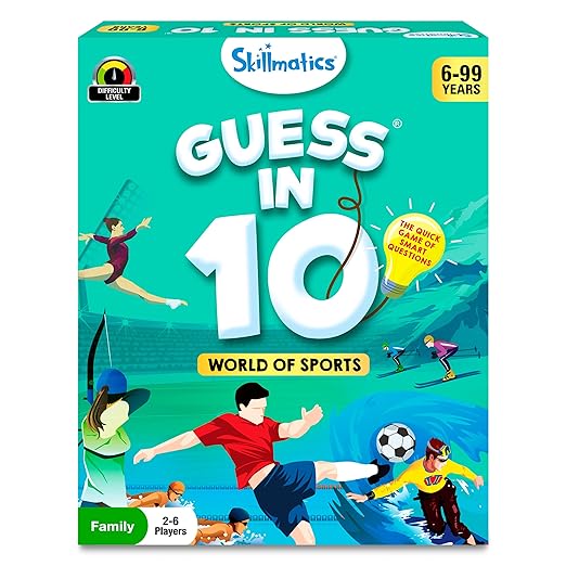Guess in 10 Sports, Perfect for Boys, Girls, Kids, and Families Who Love Card Games, Toys, Travel Games, Gifts for Ages 6, 7, 8, 9 and Up