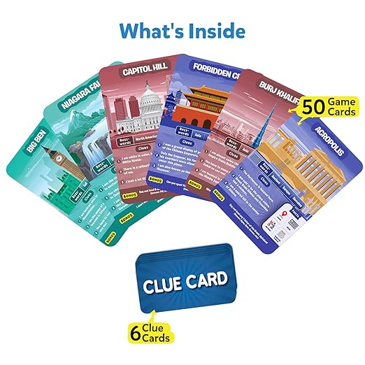 Guess in 10 Legendary Landmarks, Educational Travel Toys for Boys, Girls, and Kids Who Love Card Games, Board Games, Geography and History, Trivia, Gifts for Ages 8, 9, 10 and Up