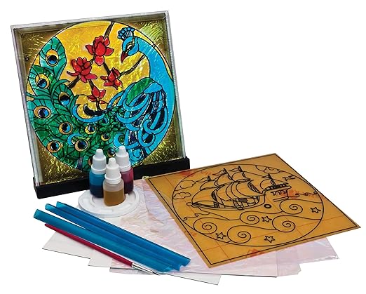 Glass Painting Kit, DIY Kit, Art and Craft Set for Kids, Learning, Fun & Engaging Activity for Childrens, Multicolour, Gift Set for Kids, Age 6+ Years