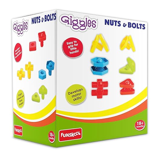 Nuts And Bolts,Interlocking Educational Blocks,Shape&Colours,18 Months&Above,Infant And Preschool Toys,Multicolor