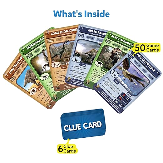 Guess in 10 Dinosaurs, Perfect for Boys, Girls, Kids, and Families Who Love Card Games, Toys, Travel Games, Gifts for Ages 8, 9, 10 & Up