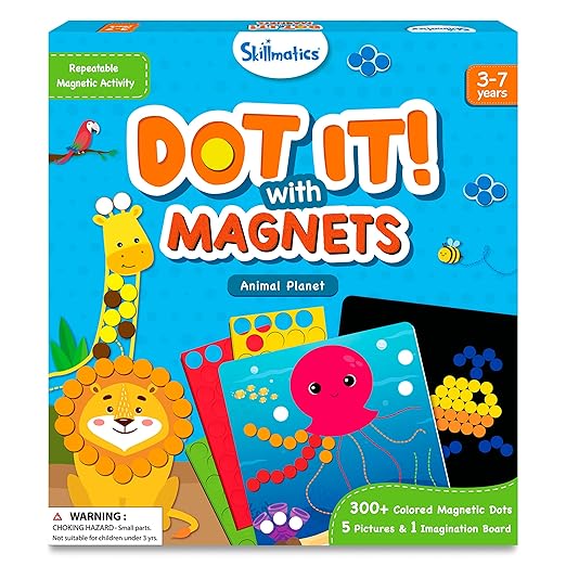 Dot It with Magnets - Animals, Repeatable Art for Kids, Mess-Free, Craft Kits, DIY Creative Activity, Gifts for Boys & Girls Ages 4, 5, 6, 7