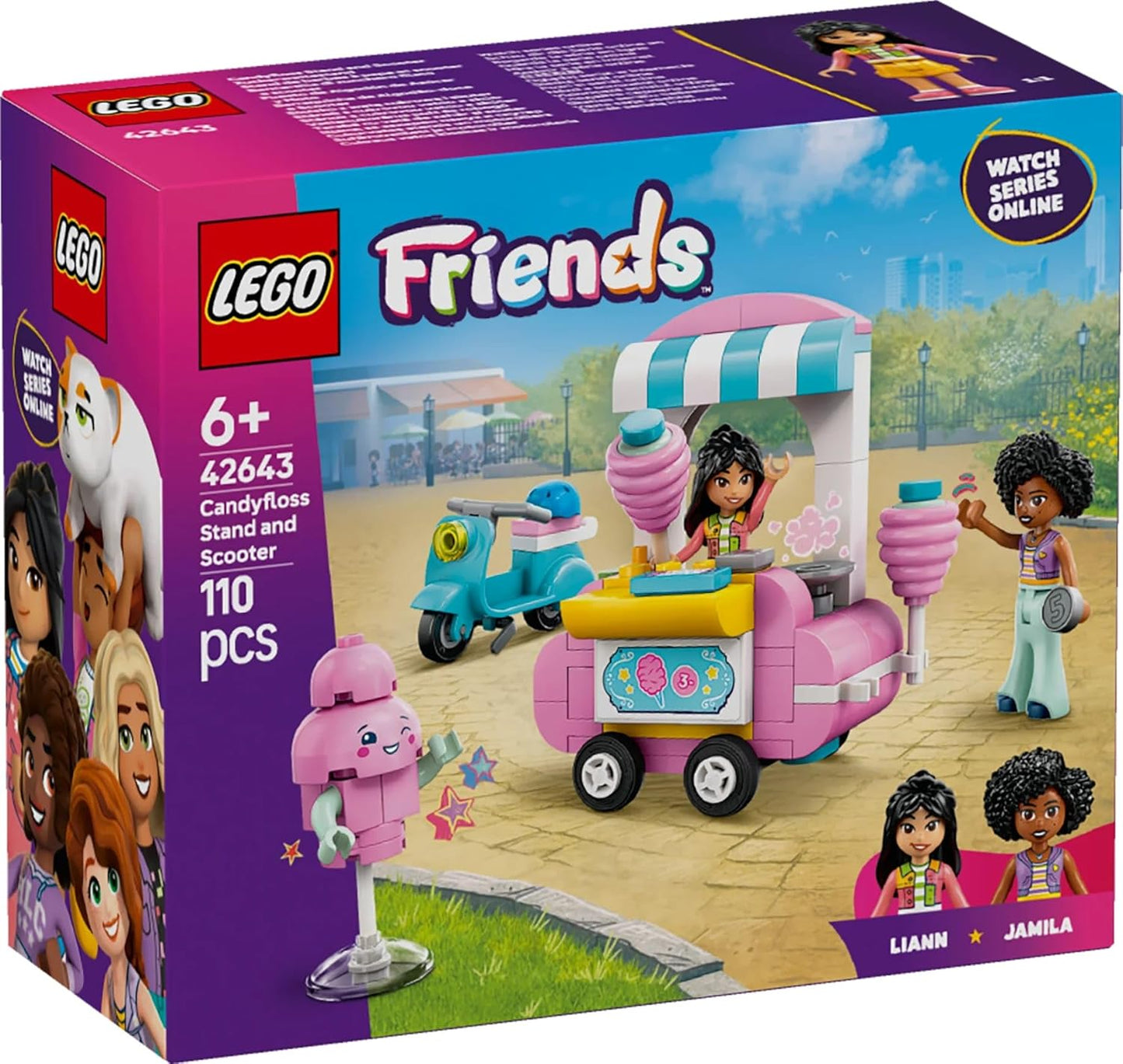 LEGO Friends Cotton Candy Stand and Scooter Toy Pretend-Play Set
