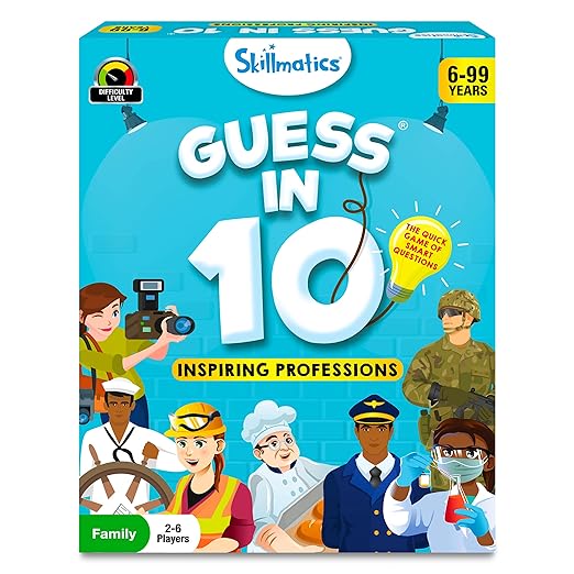 Guess in 10 Professions, Perfect for Boys, Girls, Kids & Families Who Love Card Games, Educational Toys, Gifts for Ages 6, 7, 8, 9 and Up