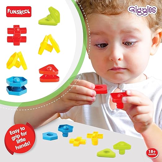Nuts And Bolts,Interlocking Educational Blocks,Shape&Colours,18 Months&Above,Infant And Preschool Toys,Multicolor
