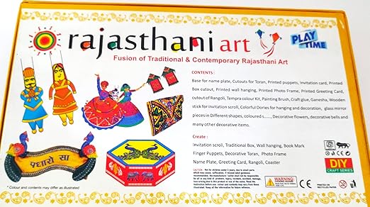 Rajasthani Art Craft Board Kit, Drawing Painting Kit with Paint and Color for Kids