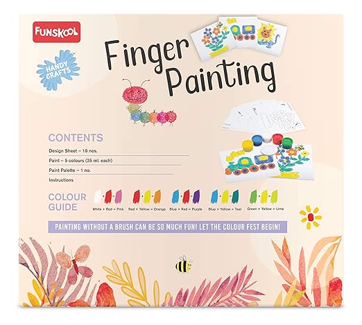 Finger Painting Kit, DIY Kit, Art and Craft Set for Kids, Learning, Fun & Engaging Activity for Childrens, Multicolour, Gift Set for Kids, Age 5+ Years