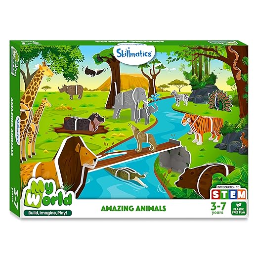 My World - Amazing Animals, STEM Building Playset & Learning Toy for Preschool Kids, Gifts for Ages 3 to 7