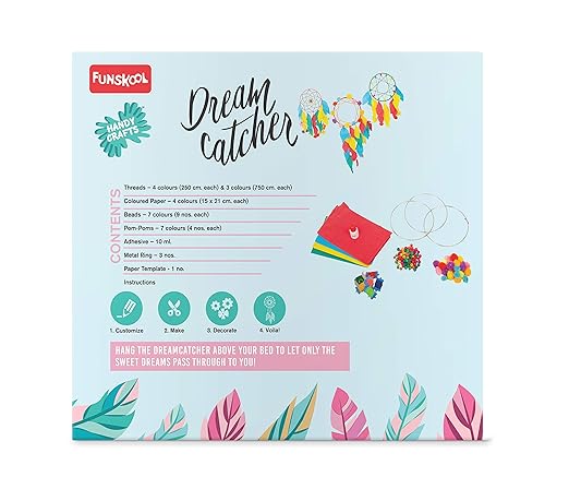 Handycrafts Dreamcatcher,DIY Dreamcatcher, Make 3 Pieces, 7 Years +, Art and Craft Kit