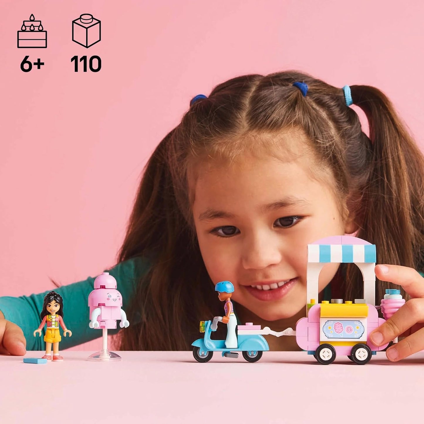 LEGO Friends Cotton Candy Stand and Scooter Toy Pretend-Play Set