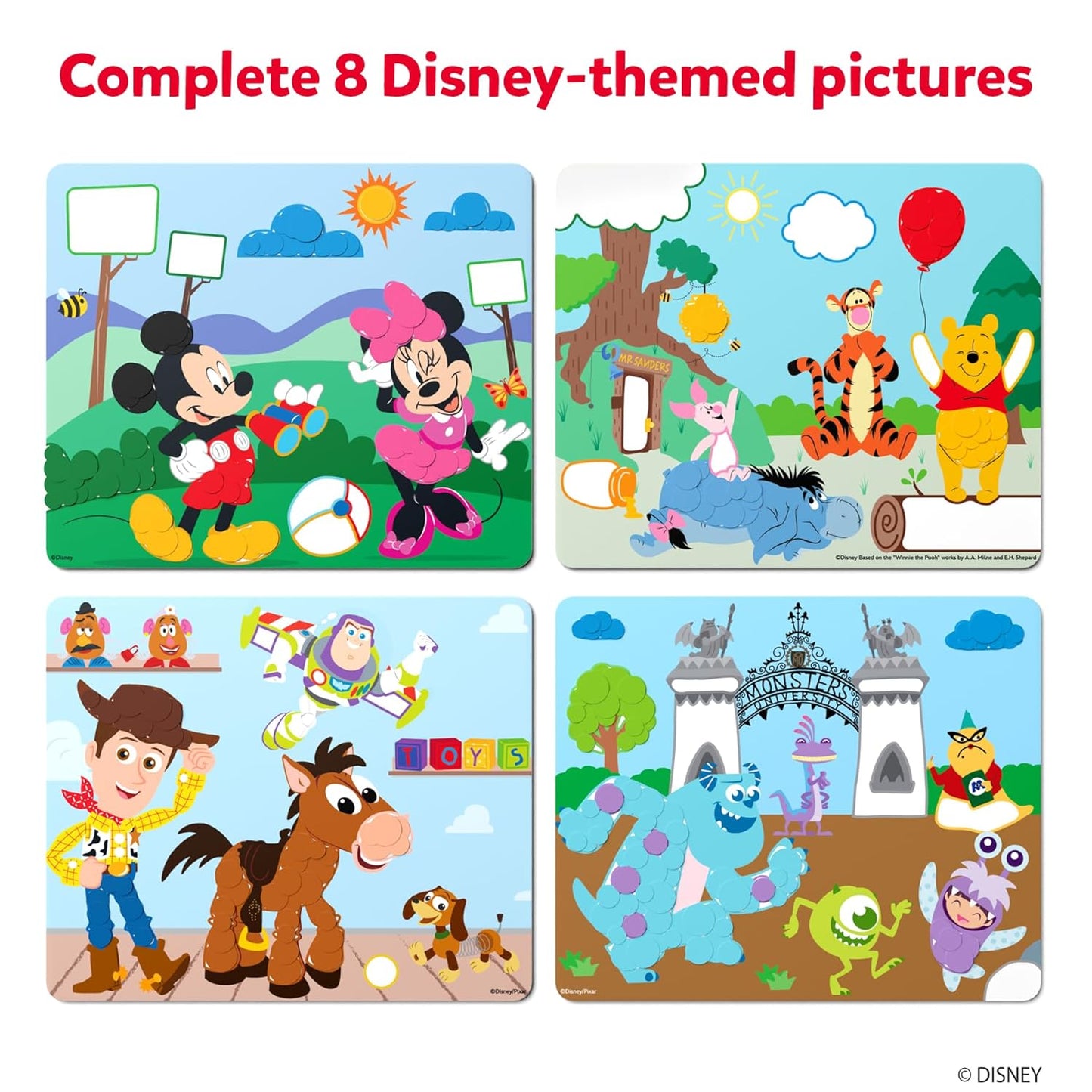 Dot It Sticker Art Activity - Disney, Mess-Free Fun for Kids, 500+ Stickers, Craft Kits, DIY Activity, Travel Toys, Gifts for Boys & Girls Ages 3, 4, 5, 6, 7