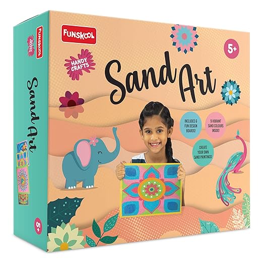 Sand Art Kit, 6 Different Designs, DIY Kit, Art and Craft Set for Kids, Learning, Fun & Engaging Activity for Childrens, Multicolour, Gift Set for Kids, Age 5+ Years