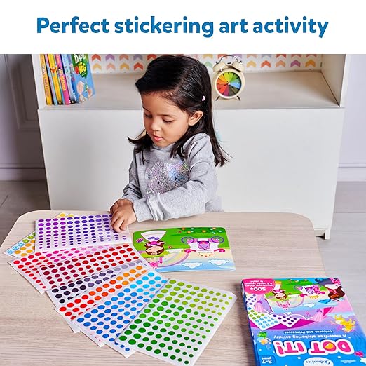 Dot It Sticker Art Activity - Unicorns & Princesses, Mess-Free Fun for Kids, 500+ Stickers, Craft Kits, DIY Activity, Travel Toys, Gifts for Boys & Girls Ages 3, 4, 5, 6, 7