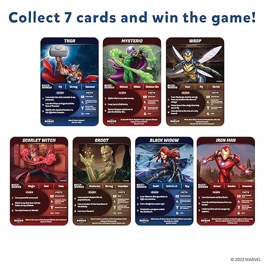 Guess in 10 Marvel, Perfect for Boys, Girls, Kids, Teens, Adults Who Love Card Games, Board Games, Toys, Avengers, Spiderman, Iron Man, Gifts for Ages 8, 9, 10 and Up