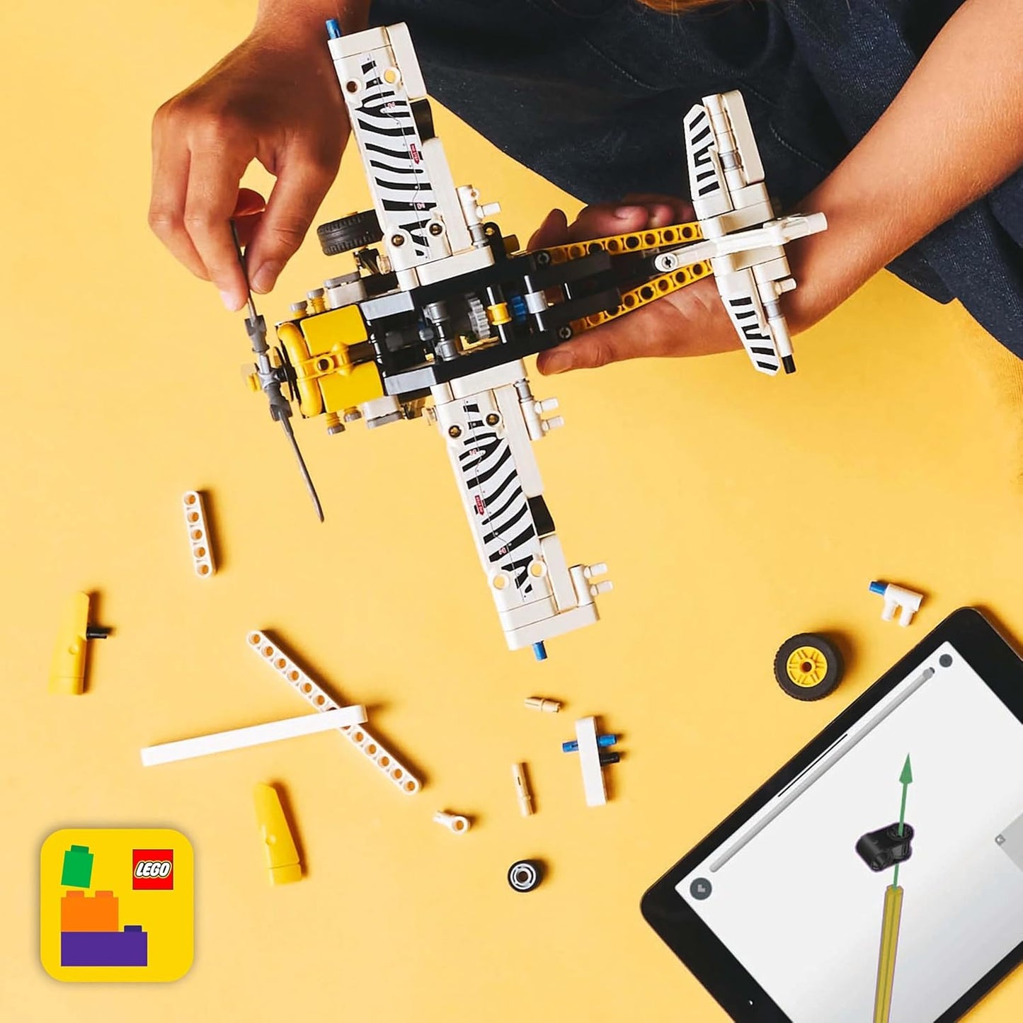 LEGO Technic Bush Plane Aircraft Toy Vehicle Gift Set for Kids 42198 Building Blocks Toys for 8+