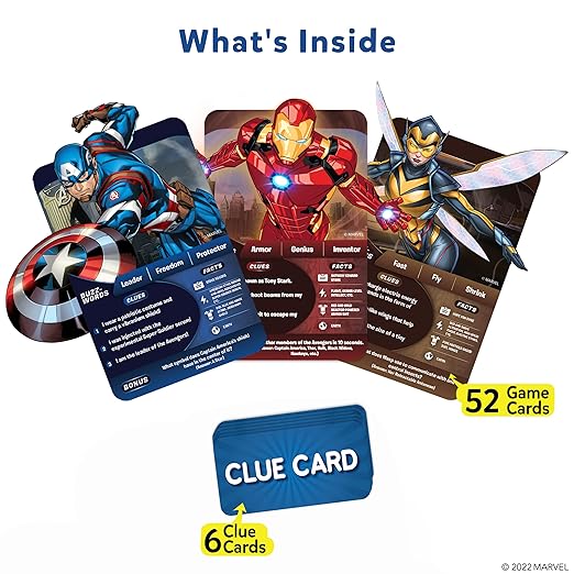 Guess in 10 Marvel, Perfect for Boys, Girls, Kids, Teens, Adults Who Love Card Games, Board Games, Toys, Avengers, Spiderman, Iron Man, Gifts for Ages 8, 9, 10 and Up