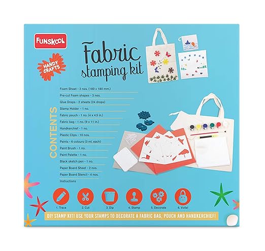 DIY Stamping Kit, Block Printing Kit, 5 Years +, Fabric Stamping Kit - Multicolor