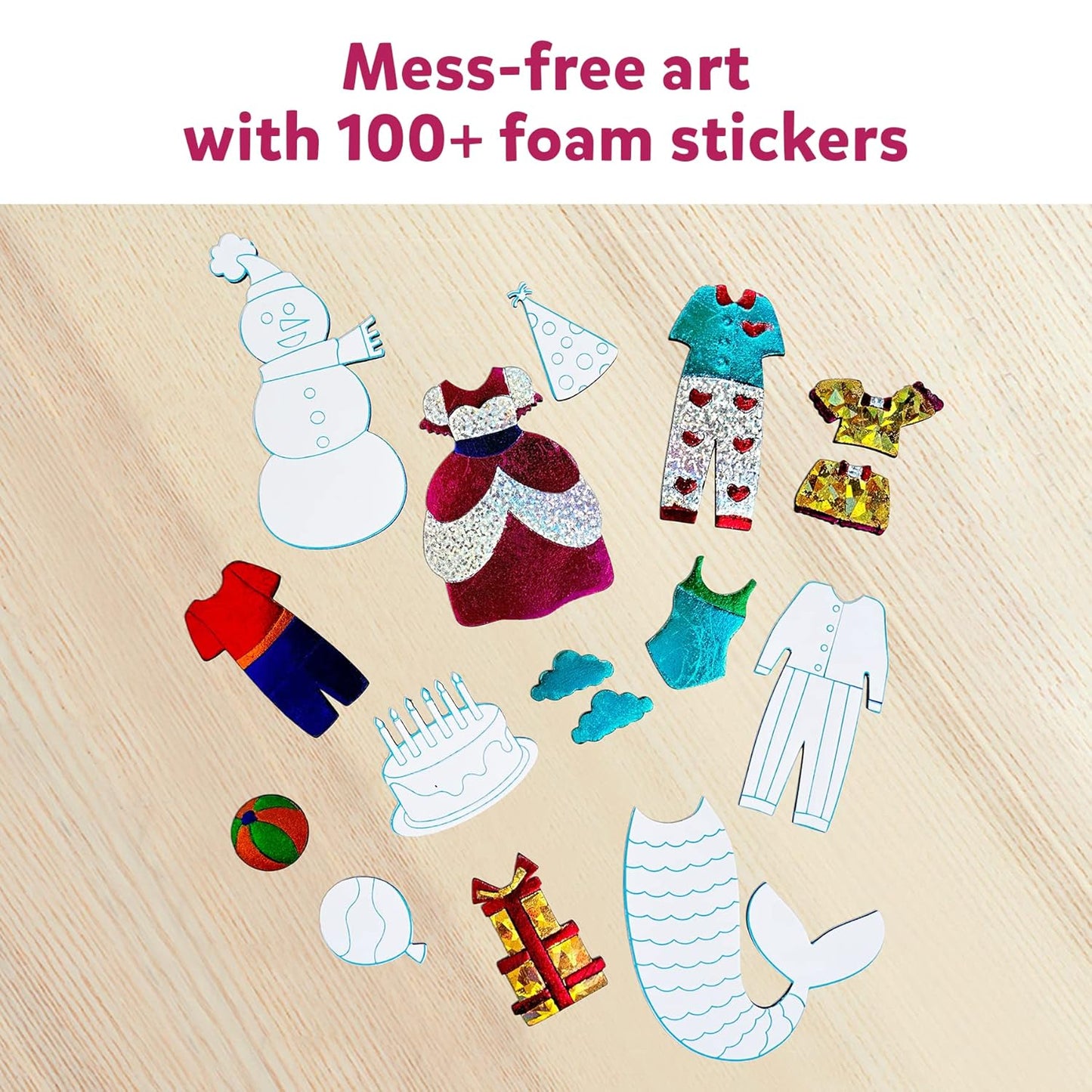 Foil Fun - Dress Up, No Mess Art for Kids, Craft Kits & Supplies, DIY Creative Activity, Travel Toys, Gifts for Girls & Boys Ages 4, 5, 6, 7, 8, 9, Travel Toys,Multicolor