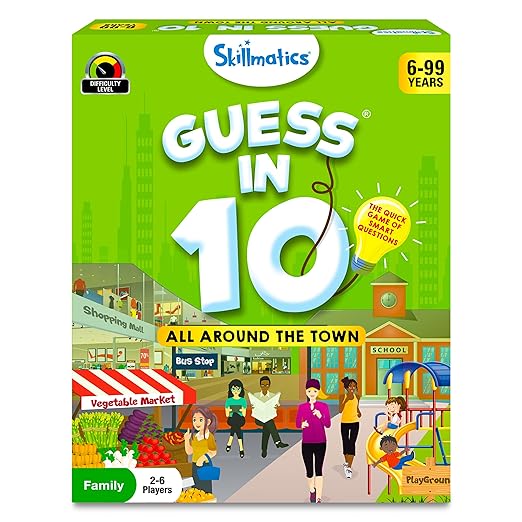 Guess in 10 Around Town, Perfect for Boys, Girls, Kids, and Families Who Love Card Games, Board Games, Travel Friendly, Gifts for Ages 6, 7, 8, 9 & Up