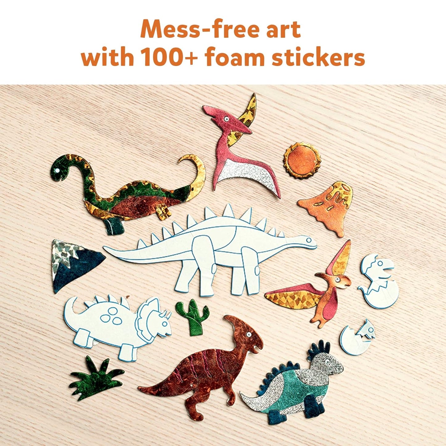 Dinosaurs, No Mess Art for Kids, Craft Kits & Supplies, DIY Creative Activity, Travel Toys, Gifts for Boys & Girls Ages 4, 5, 6, 7, 8, 9