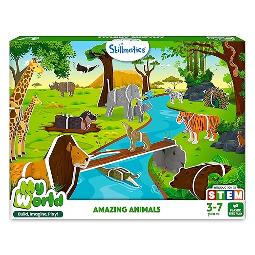 My World - Amazing Animals, STEM Building Playset & Learning Toy for Preschool Kids, Gifts for Ages 3 to 7
