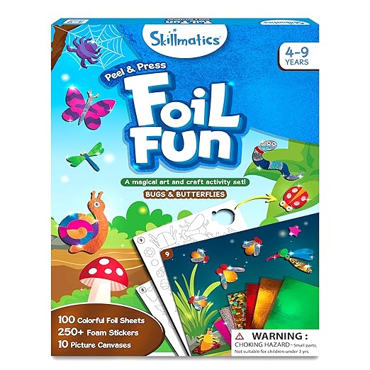Foil Fun - Bugs & Butterflies, No Mess Art for Kids, Craft Kits & Supplies, DIY Creative Activity, Travel Toys, Gifts for Boys & Girls Ages 4, 5, 6, 7, 8, 9