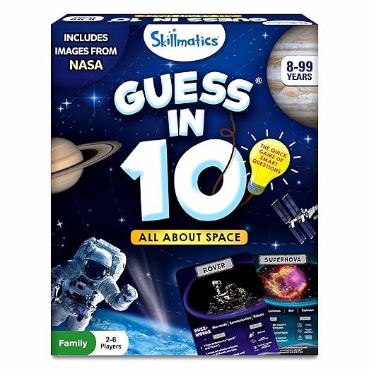 Guess in 10 NASA Space, Perfect for Boys, Girls, Kids & Families Who Love Card Games, Educational Toys, Travel Games, Gifts for Ages 8, 9, 10 and Up