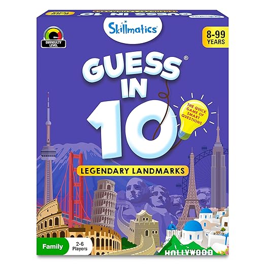 Guess in 10 Legendary Landmarks, Educational Travel Toys for Boys, Girls, and Kids Who Love Card Games, Board Games, Geography and History, Trivia, Gifts for Ages 8, 9, 10 and Up