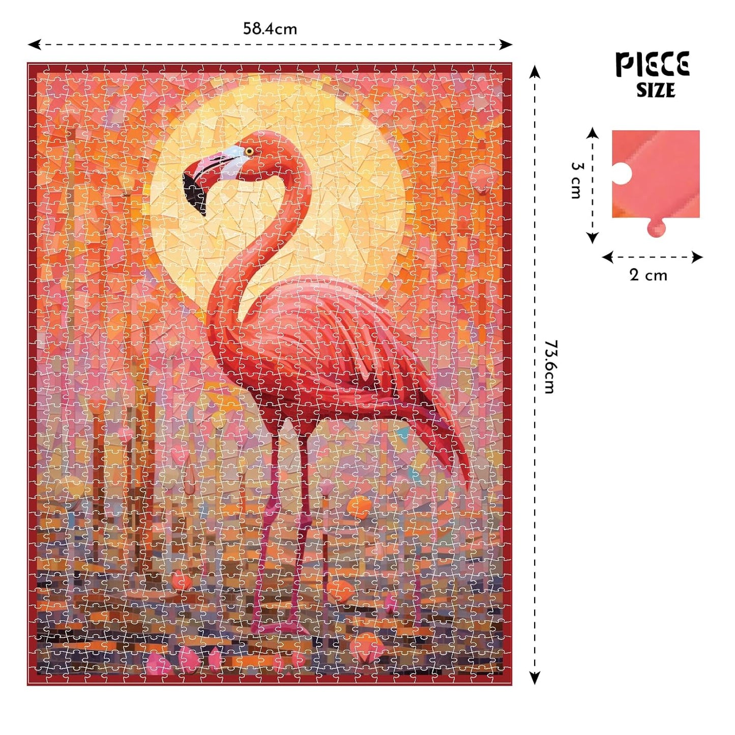 Flamingo Sunset,Jigsaw, Educational,1000 Pieces,Puzzle,for 14 Year Old Kids and Above,Toy
