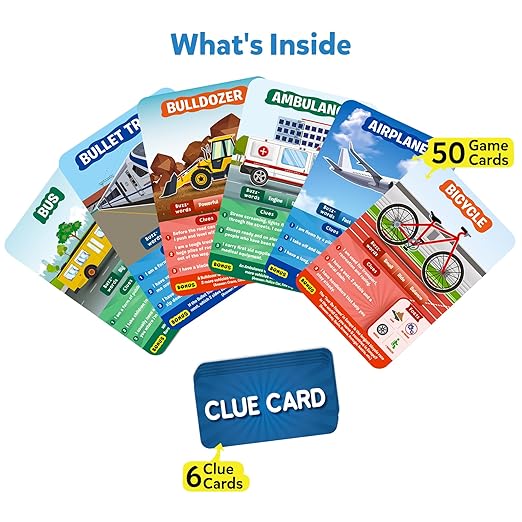 Guess in 10 Things That Go, Perfect for Boys, Girls, Kids Who Love Card Games, Educational Toys & Board Games, Gifts for Ages 6, 7, 8, 9