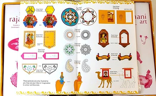 Rajasthani Art Craft Board Kit, Drawing Painting Kit with Paint and Color for Kids