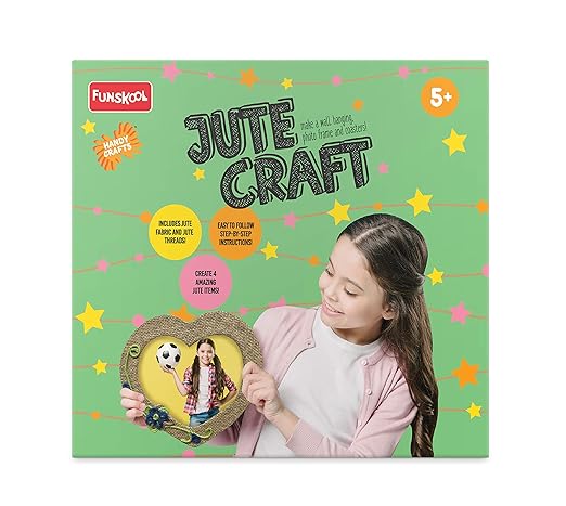 Handycrafts Jute Craft ,Make wall hanging, Photo frame and coasters , Art and Craft Kit, DIY Kit, Ages 5 years and Above, Multicolour