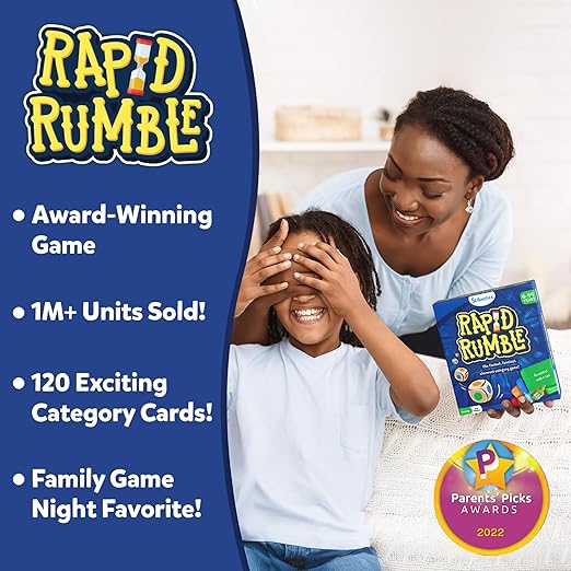 Rapid Rumble - Fast-Paced Board Game for Kids, Teens & Adults, Fun for Family Game Night & Educational Toy, Quick-Thinking Card Game