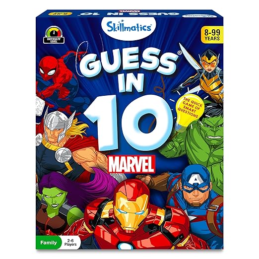 Guess in 10 Marvel, Perfect for Boys, Girls, Kids, Teens, Adults Who Love Card Games, Board Games, Toys, Avengers, Spiderman, Iron Man, Gifts for Ages 8, 9, 10 and Up