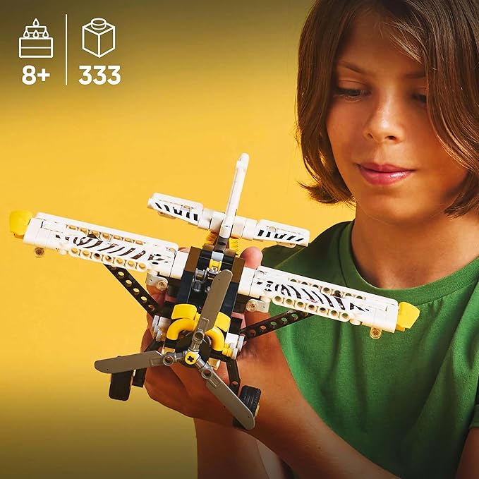 LEGO Technic Bush Plane Aircraft Toy Vehicle Gift Set for Kids 42198 Building Blocks Toys for 8+
