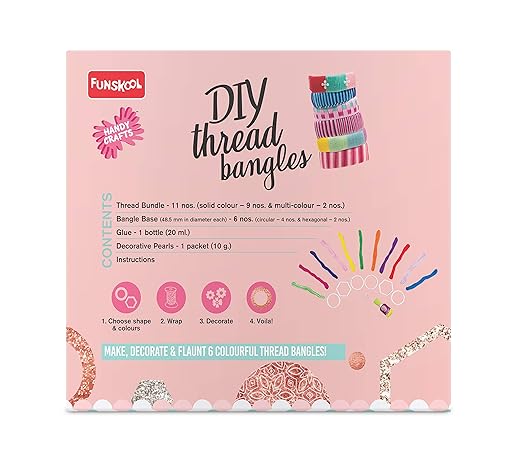 DIY Thread Bangles, Jewellery Making Kit, for The Young accesory Designer, 6 Years +, DIY Bangles