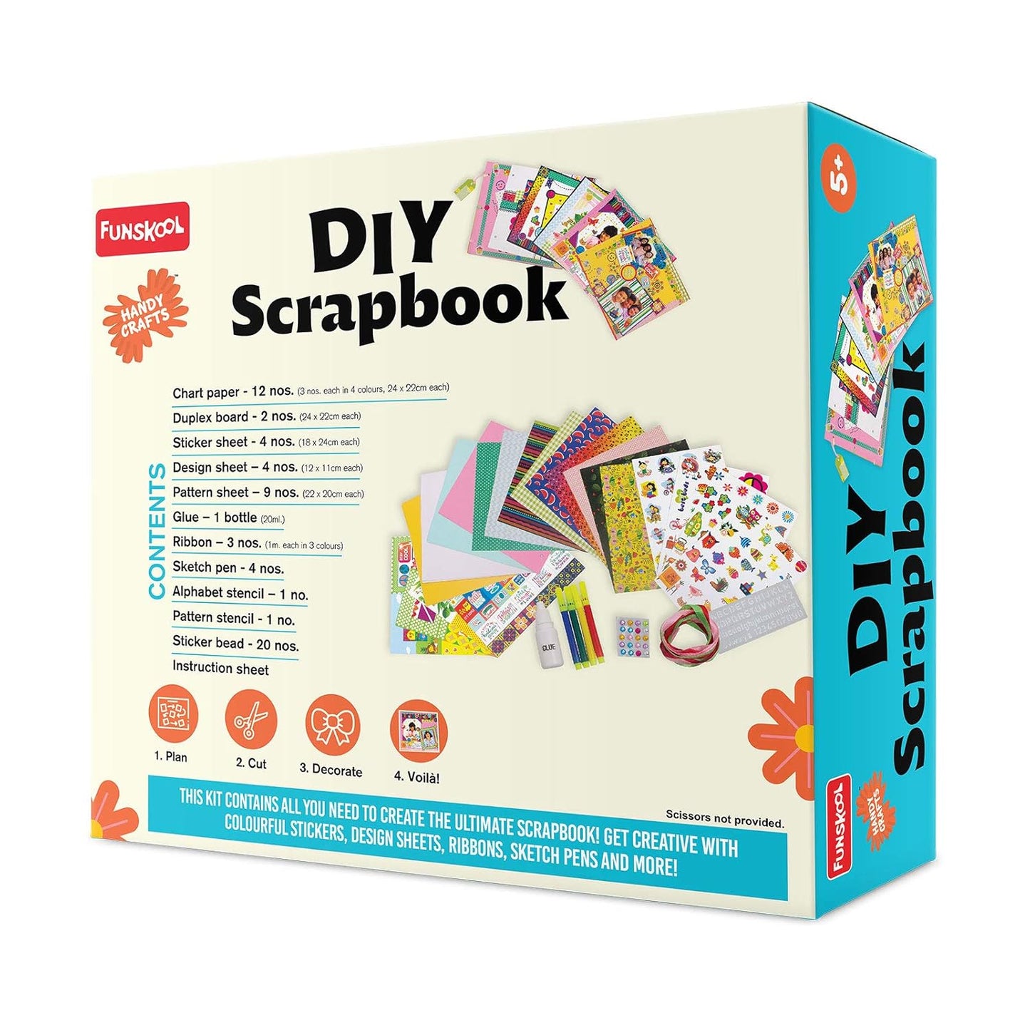 Scrapbook Kit, Stick, Sketch, Design & More, DIY Kit, Art and Craft Set for Kids, Learning, Fun & Engaging Activity for Childrens, Gift Set for Kid, Age 5+ Years