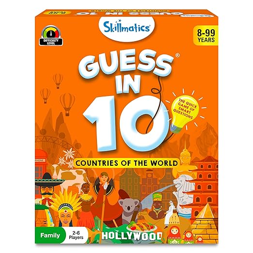 Guess in 10 Countries of the World, Perfect for Boys, Girls, Kids & Families Who Love Card Games, Educational Toys, Board Games, Trivia, Gifts for Ages 8, 9, 10 & Up
