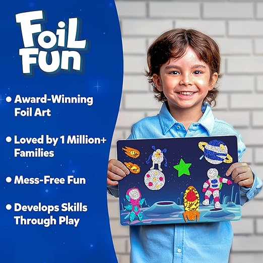 Foil Fun - Space, No Mess Art for Kids, Craft Kits & Supplies, DIY Creative Activity, Travel Toys, Gifts for Boys & Girls Ages 4, 5, 6, 7, 8, 9