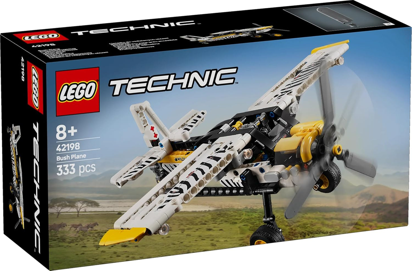 LEGO Technic Bush Plane Aircraft Toy Vehicle Gift Set for Kids 42198 Building Blocks Toys for 8+