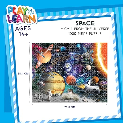 Space Jigsaw Puzzle Game for Kids, 1000 Pieces, Educational, Learning & Development, Fun Activity Toy for Childrens, Gift Set for Kid