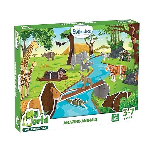My World - Amazing Animals, STEM Building Playset & Learning Toy for Preschool Kids, Gifts for Ages 3 to 7