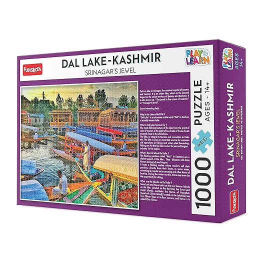 Dal Lake Kashmir Jigsaw Puzzle Game for Kids, 1000 Pieces, Educational, Learning & Development, Fun Activity Toy for Childrens, Gift Set for Kid, Age 14+ Years