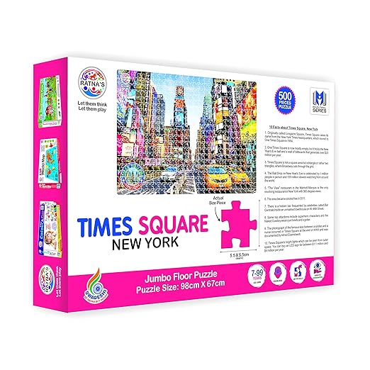 New York Times Square 500 Pieces Jumbo Floor Jigsaw Puzzle (Size: 98 Cmx67 Cm)-Kids
